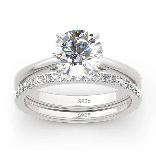 Timeless Elegance: 2-Carat Moissanite Bridal Set in 925 Sterling Silver - Save $50.73 USD Today!