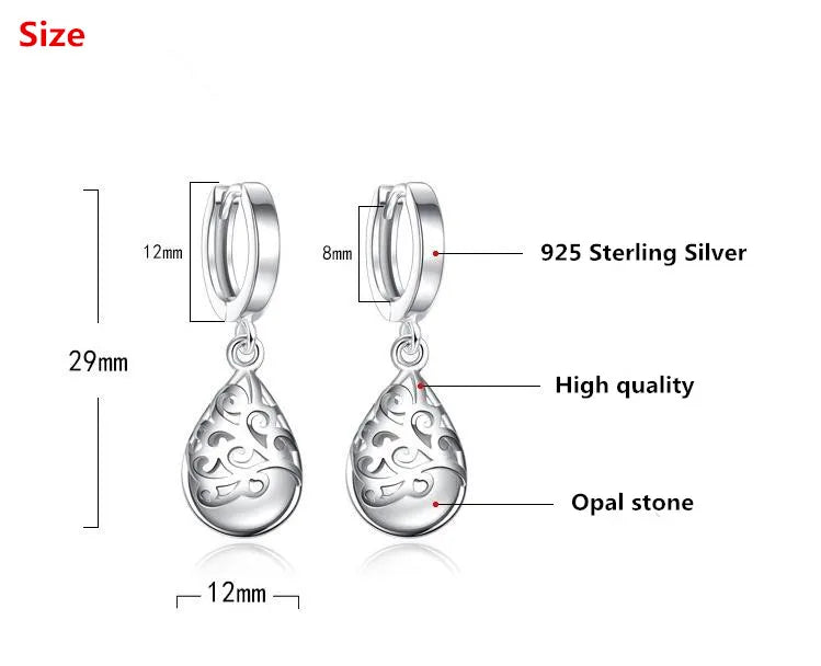 Trendy Opal Flower Stud Earrings – 925 Sterling Silver, Hypoallergenic Jewelry for Women